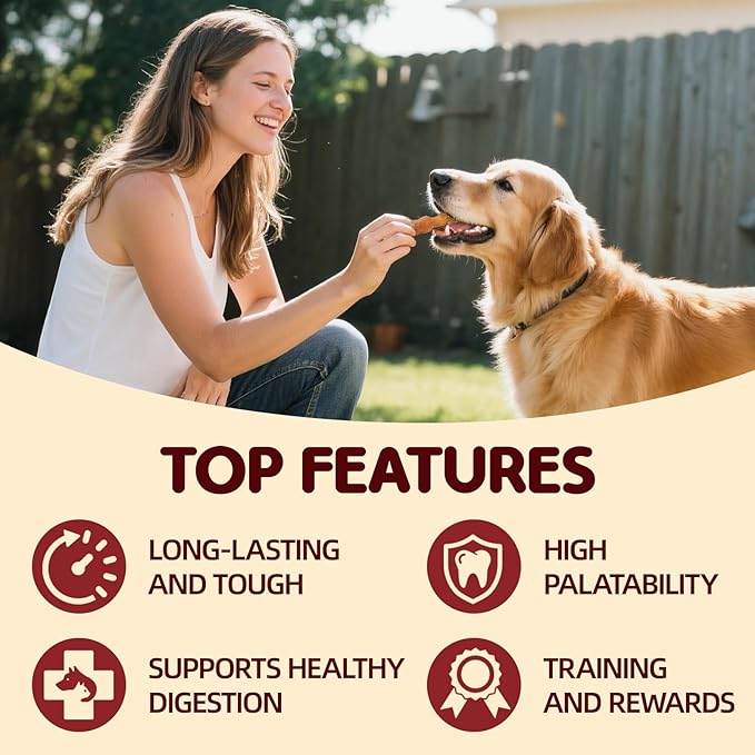 TailParty Turkey Tendons for Dogs, 1 lb, Dog Training Treats, Natural Long-Lasting Chew Snacks, High-Protein Beef Tendons, Healthy Hypoallergenic Turkey Strips, Jumbo Pack(40 Units/Pack)