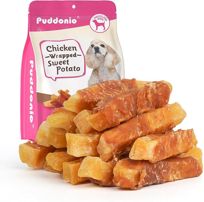 Dog Treats, Chicken Wrapped Sweet Potato, Soft Rawhide-Free Chews for Puppies & Small Dogs, 14 oz