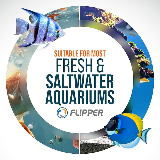 Flipper Cleaner Float - 2-in-1 Floating Magnetic Aquarium Glass Cleaner - Fish Tank Cleaner - Scrubber & Scraper Aquarium Cleaning Tools - Floating Fish Tank Cleaner, Standard