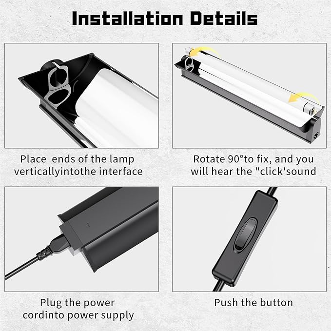 T5 UVB Reptile Lighting Fixture, UVB Light for Reptiles, 39W 10.0 UVB Lighting Combo Kit for Desert & Tropical Reptiles (Lizard, Bearded Dragon, Tortoise), 34INCH