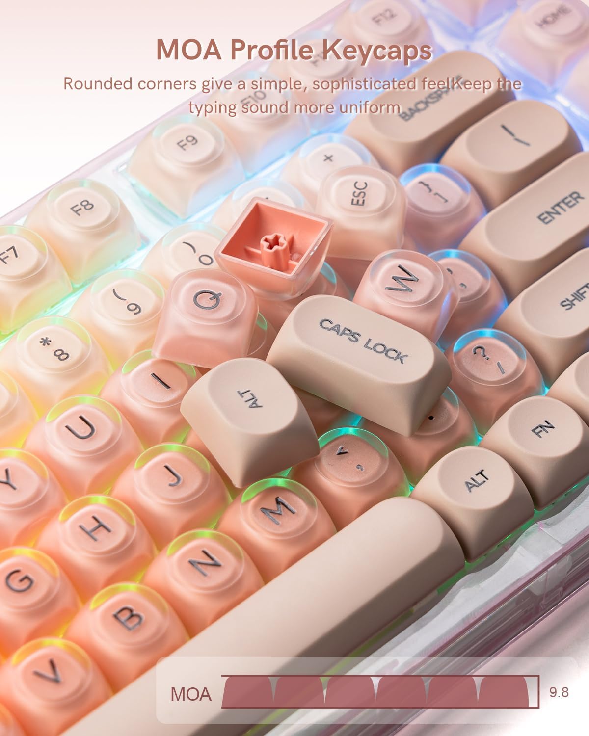 Womier X75 75% Wireless Mechanical Keyboard, Hot Swappable Computer Creamy Keyboard, Foundation Jelly Keycaps, Pre-lubed Switches Gasket Mount RGB Backlit Gaming Keyboards for Win/Mac, Pink