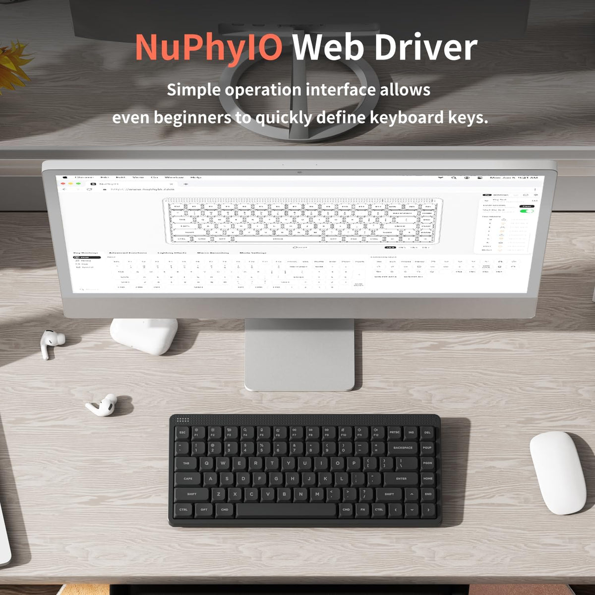 nuphy Node75 Hot-swap Wireless Mechanical Keyboard Gray-Brown Nano Switch