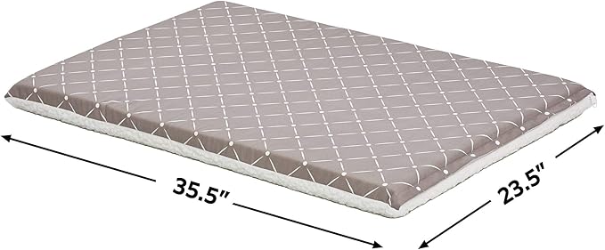 MidWest Homes for Pets Quiet Time Couture Paxton Pet Bed Mushroom/Fleece with Pillow Cover, Mushroom, 36"