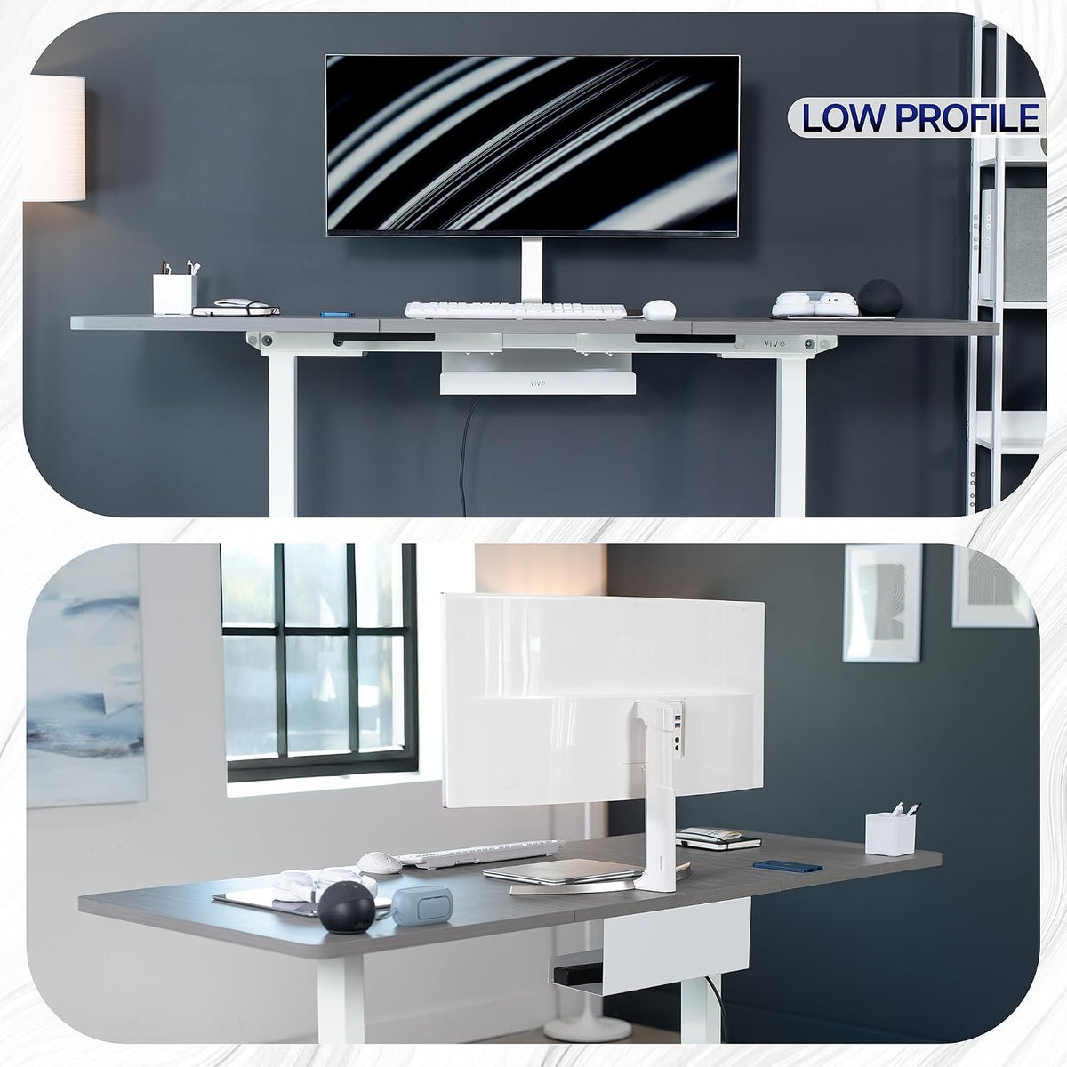 VIVO White 17 inch Extra Deep Cable Management Tray, DESK-AC16-1CW
