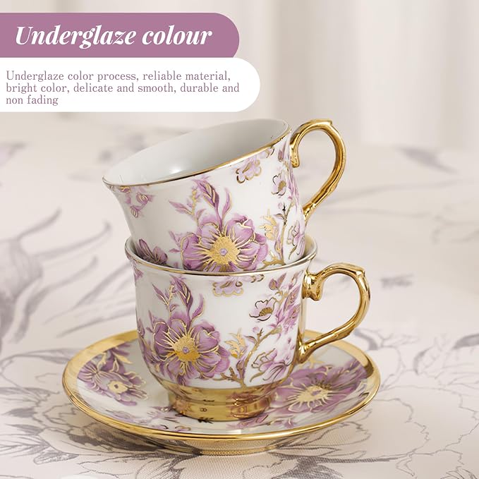 Ceramic Tea Set 20 Pcs, 700ml/23oz Porcelain Tea Pot Sets