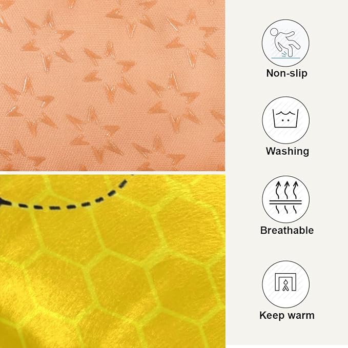 Emelivor Bees Yellow Dog Cat Bed Washable Crate Pet Bed Anti-Slip Comfortable Breathable Crate Kennel Pad for Indoor Small Medium Large Dogs Cats,36x24in