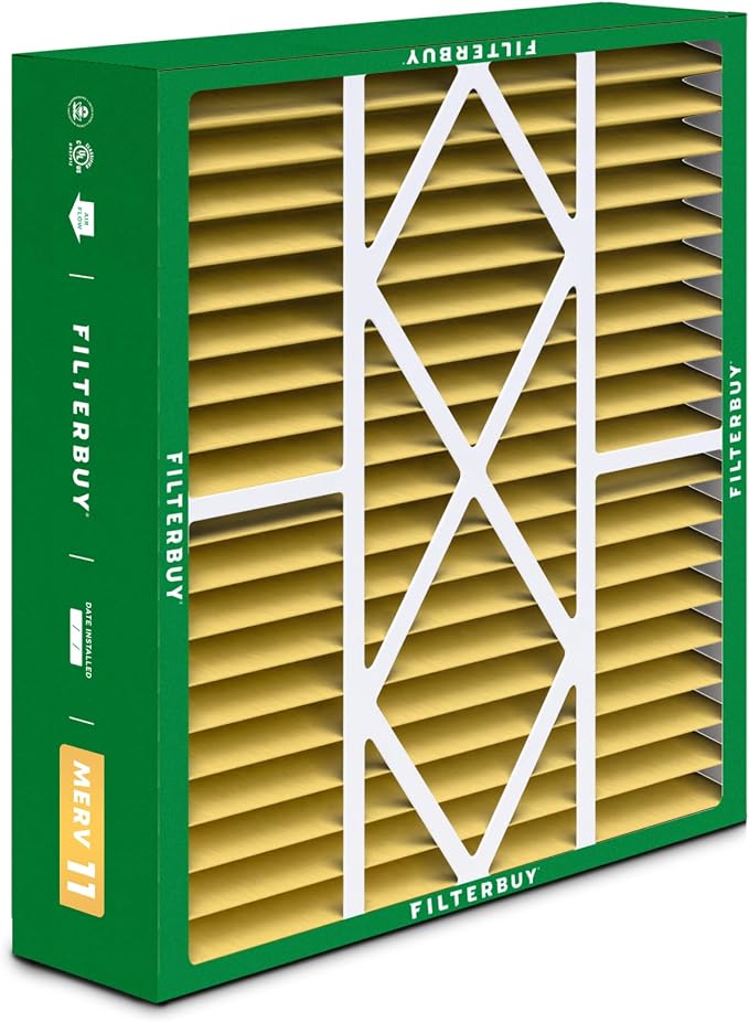Filterbuy 20x20x5 Air Filter MERV 11 Superior Pet & Allergy Defense, Pleated