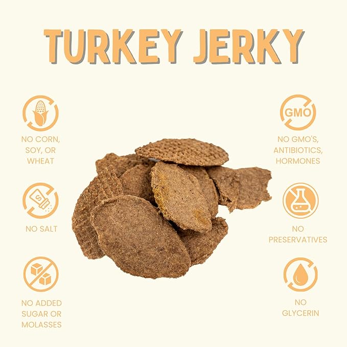 Winnie Lou Turkey Jerky Dog Treats - Limited Ingredient, Human Grade, Training Treats for Small, Medium & Large Dogs, USA Made, High Protein, Chews, Hypoallergenic, Sensative Stomach (2 Pack)