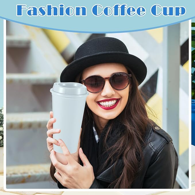 FillTouch 12 Pcs 16 oz Reusable Coffee Cups