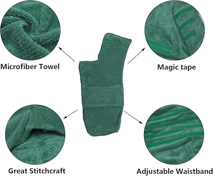 Geyecete Pineapple Grid Fast Drying Super Absorbent Dog Cat Bath Robe Towel - Green-L
