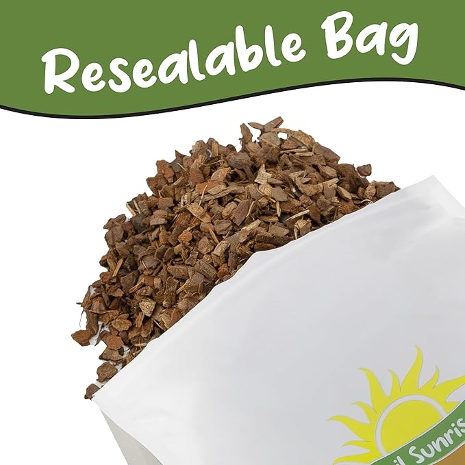 Soil Sunrise 100% Organic Orchid Potting Bark (2 Quarts) All-Natural USA-Sourced Pine Bark Orchid Mix Additive