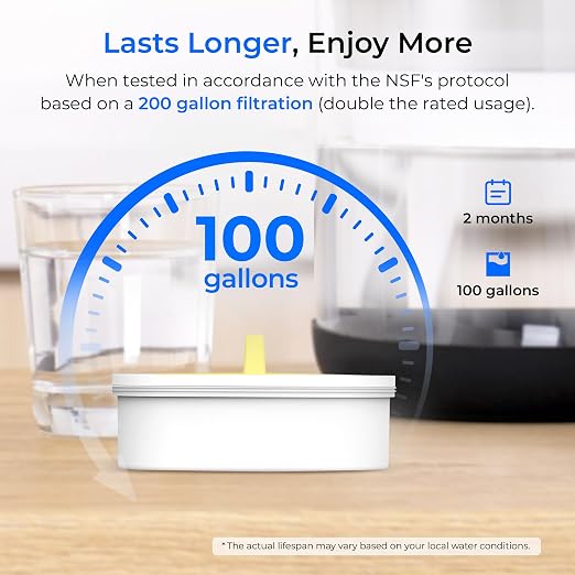 Waterdrop Large Glass Water Filter Pitcher, Eco-Friendly,