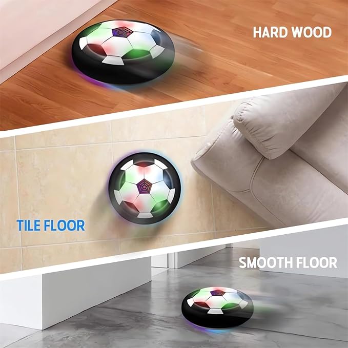 Ivieicip Active Gliding Disc - 2023 New Light up Indoor Soccer Ball Games Rolling for Dogs, Interactive Automatic Self Moving Dog Toys, Flying Saucer Aggressive Chewers (Silent)