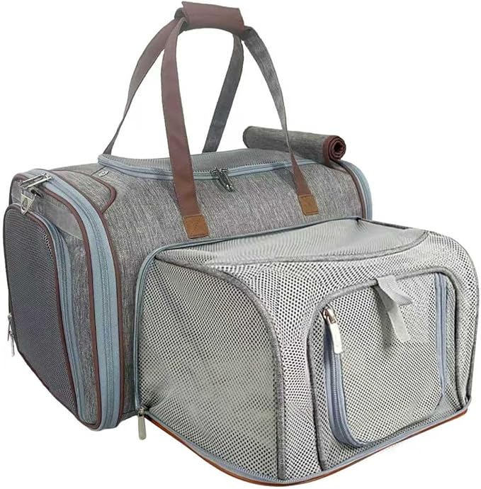Mr. Peanut's Gold Series Big Apple XL Size Airline Compliant Expandable Pet Carrier V3.0 (Platinum Gray)