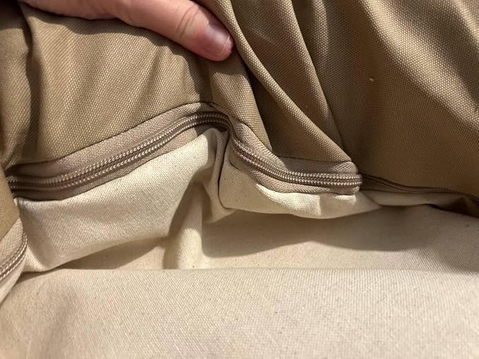 Organic Cotton Canvas Dog Bed: Removable Cover, Natural Fill - Made in USA (Tan, X Large 42" x 8" inches)