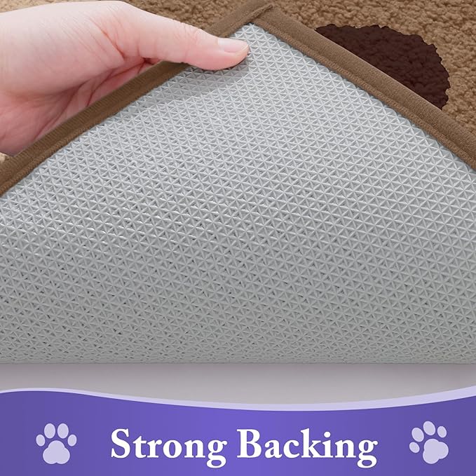 Buganda Dog Door Mat for Muddy Paws, Absorbent Dirt Trapper Non Slip Indoor Doormats, Washable Low-Profile Mat for Mud Dogs, Entryway Carpet for Inside Floor (40x32 Inches, Beige)