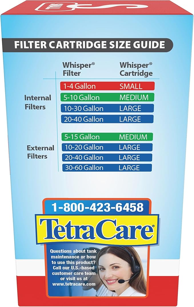 Tetra Filter Aquarium Cartidges, Removes Odors and Discoloration, Ready to Use, Small Whisper Filters, 6 Count