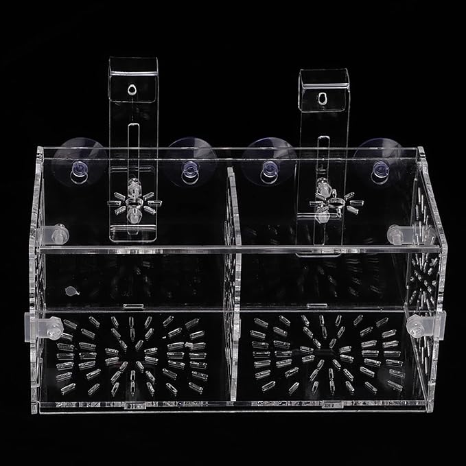 Acrylic Transparent Fish Tank, Breeding Isolation Box Aquarium Hatchery Incubator Holder with Screw Reinforcement, Convenient Use Comes with Isolation Board for Fish Breeding