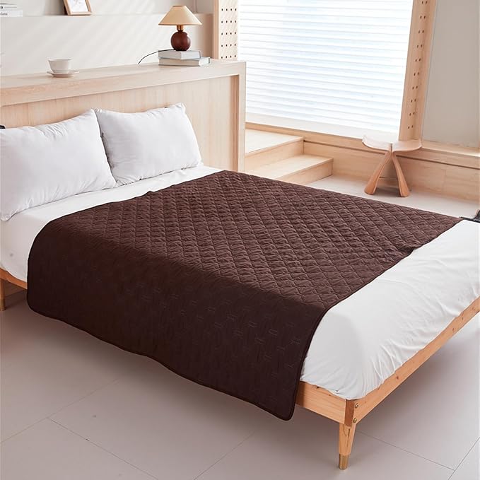 GIBZ Waterproof Dog Bed Blanket Cover Anti Slip Pet Furniture Protector Washable Large Washable Quilted Mat for Indoor, Coffee, 100x127cm
