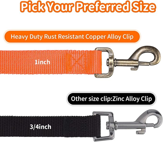 HIKISS Long Dog Leash Obedience Recall Training Agility Lead with Thickening Material for Large Dog - 15ft 20ft 30ft 50ft 100ft Training Leash(Orange 100ft)