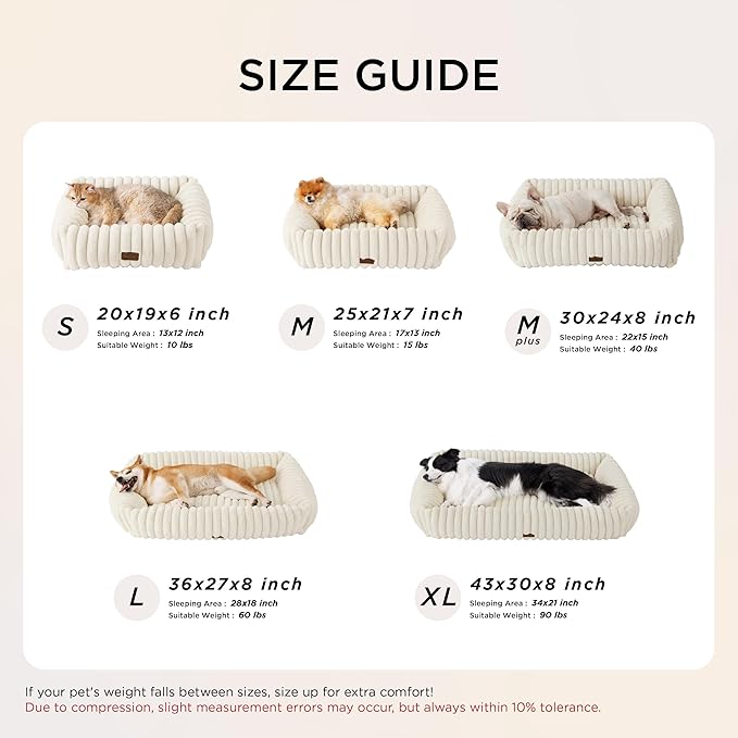Bedsure Cute Dog Bed for Small Medium Dogs 25x21x7inches Waterproof Dog Blankets for Small Dogs 25"x35" Tuscan Beige