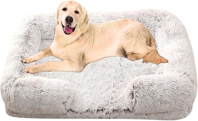 Dog Beds Large Sized dog Orthopedic, Sofa Dog Bed with Waterproof Lining and Nonskid Bottom, Rectangle Washable Dog Bed for Medium Small Dogs and Cats Comfortable ( Color : Brown , Size : 17 x 15" )