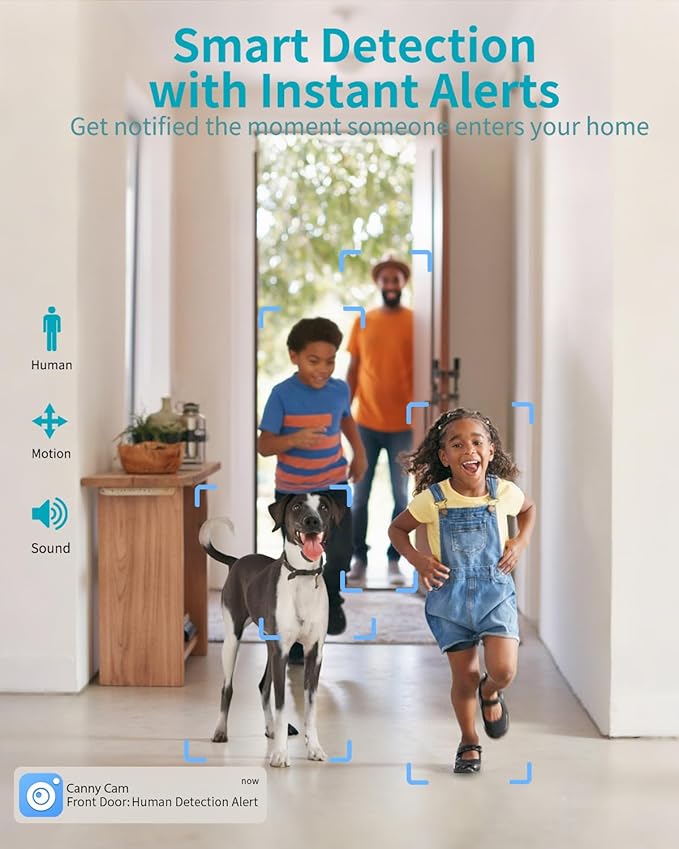 VIMTAG 2.5K Pan/Tilt Cameras for Home Security, Indoor Camera for Pet/Dog/Cat/Baby/Nanny/Room with Phone App, 5G/2.4G WiFi, Night Vision, 2-Way Audio, Motion Tracking, AI Detection, Works w/Alexa