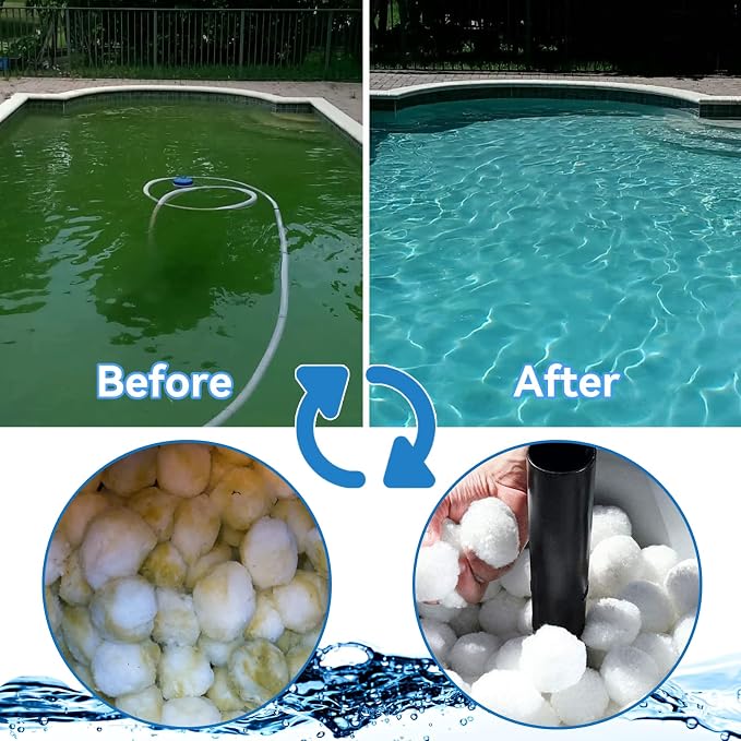 QwayHome 4.6 lbs Pool Filter Balls, Reusable Filter Sand Balls