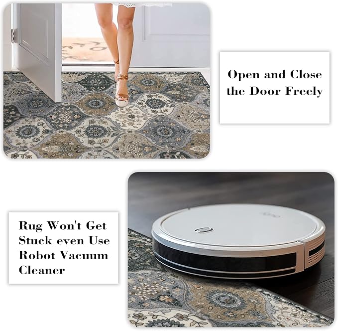 Lahome Moroccan Trellis Washable Runner Rug, 2x6 Runners