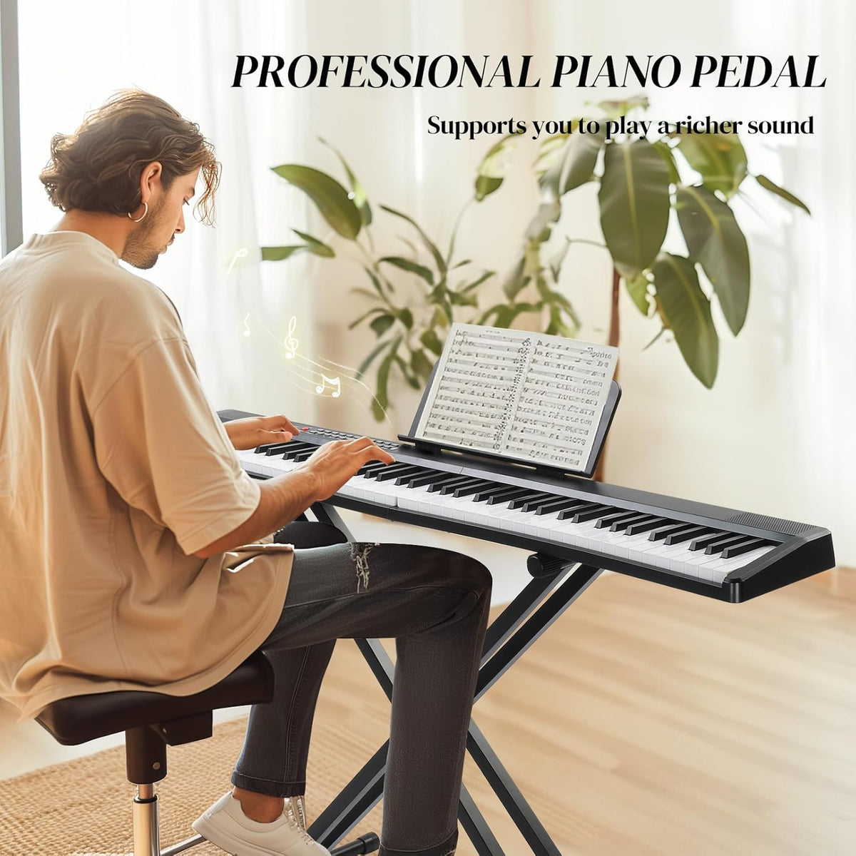Ktaxon Foldable Piano Keyboard 88 Key Electronic Keyboard Piano (Black)