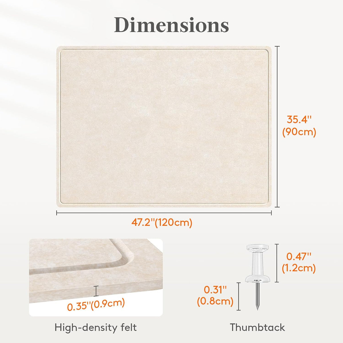 Lifewit Cork Board Alternative, 47.2"x 35.4" Bulletin Board with Self-Adhesive, Decorative Felt Pin Board Vision Board Message Board with 70 Pushpins for Office Wall Decor, Room Decor, Camel