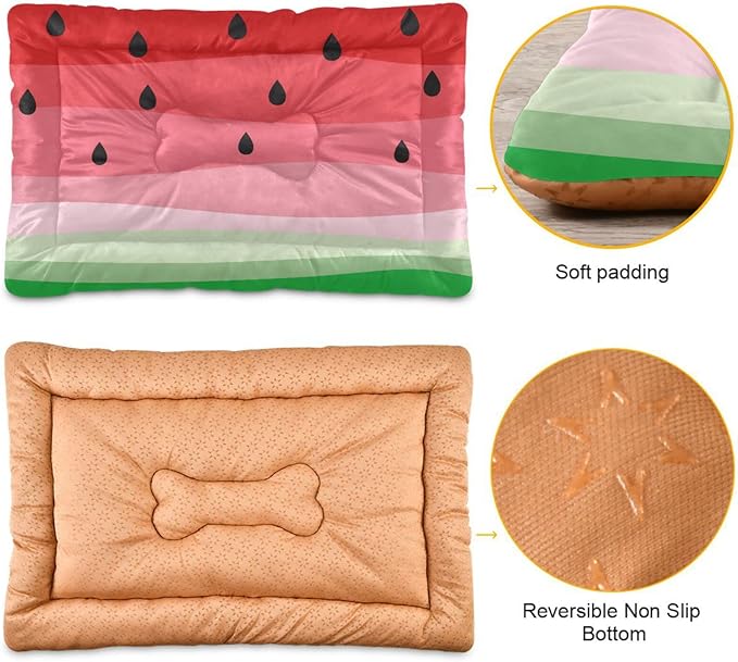 Pet Bed Watermelon Fruits Dog Bed Mat Absorbing Non Slip Pad Pet Sleeping Mat for Small, Medium, and Large Dogs Puppy Cat 36 in x 24 in