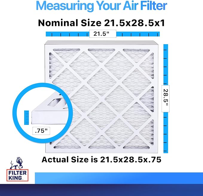 Filter King 21.5x28.5x1 Air Filter | 4-PACK | MERV 8 HVAC Pleated A/C Furnace