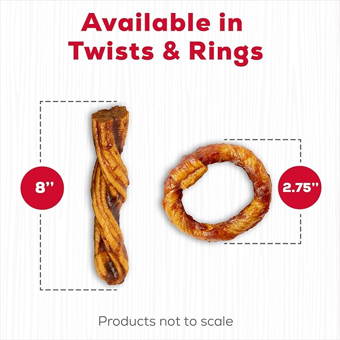 Country Kitchen Rawhide Free Beef Rings Dog Chews, Made with Real Beef, Highly Digestible, Gluten Free, 21 Count