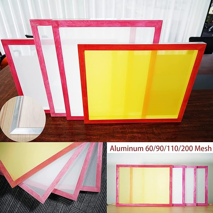 Aluminum Screen Printing Screens, 20 x 24 Inch Pre-Stretched Silk Screen Frames