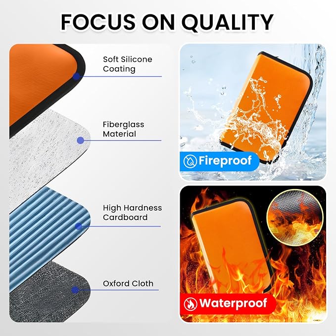 Zippered Key Case, Key Organizer, Fireproof and Waterproof Key Binder