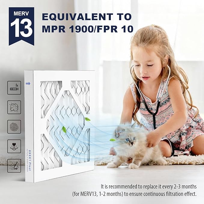 8×8×1 MERV 13 Furnace Air Filters