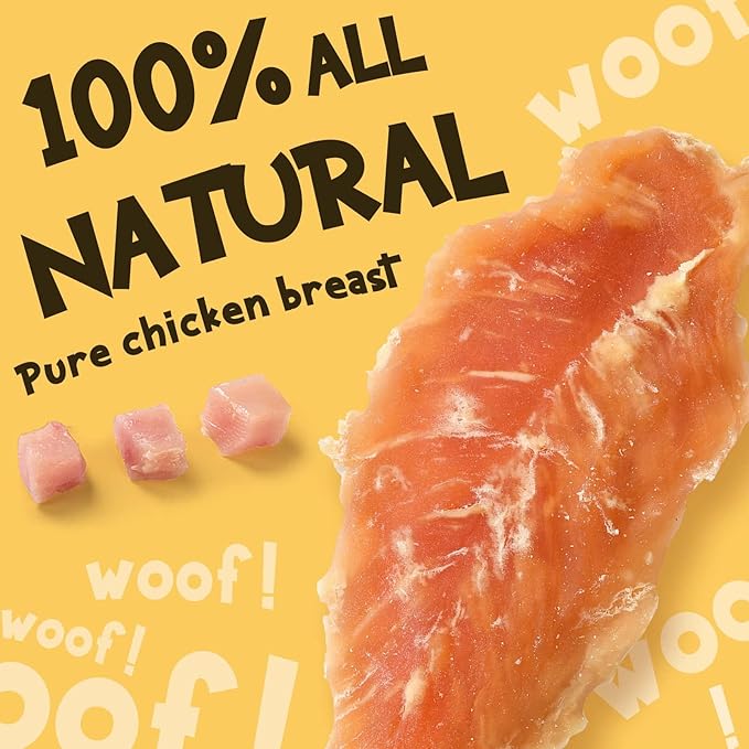 ASMPET Dog Chicken Jerky Treats, Made with 100% Real Chicken Breast, High Protein & Grain Free
