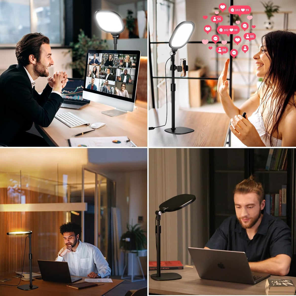 2 Packs Video Conference Lights for Zoom Meeting, Ring Light for Computer