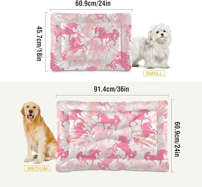 Pet Bed Pink Unicorn Dog Bed Mat Absorbing Non Slip Pad Pet Sleeping Mat for Small, Medium, and Large Dogs Puppy Cat 36 in x 24 in