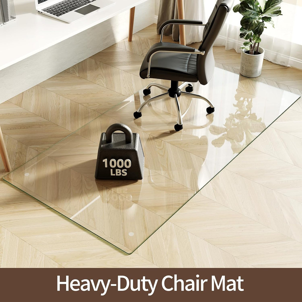[Upgraded Tempered Glass] Koonmi 40" x 80" Office Floor Desk Chair Mat for Carpet & Hardwood Floor