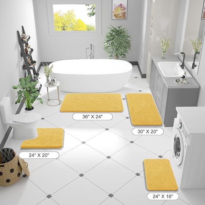 OLANLY Large Bathroom Rugs 40x32, Extra Soft Absorbent Chenille Bath Rugs