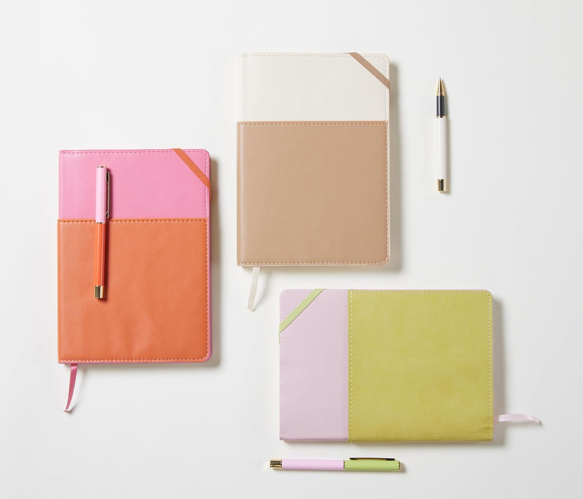 DesignWorks Ink Vegan Leather Pocket Journal, Pink & Chili, 6 x 8.5 in
