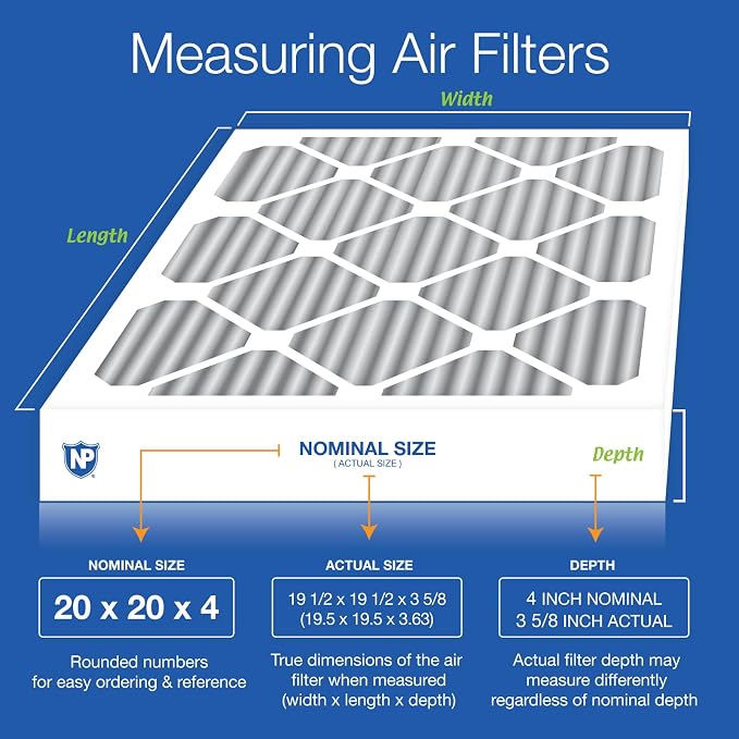 Nordic Pure 20x20x4 Pleated Air Filter MERV 12 Pleated + Carbon 1 Pack