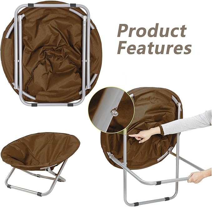 Portable Dog Bed 48 * 38cm Fold Moon Bed Chair, Foldable Taco Pet Bed Elevated Dog Bed, Waterproof Camping Chairs for Small Dogs and Pets - Brown