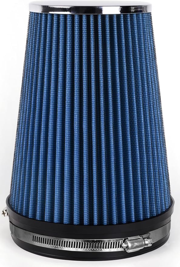 6" Inlet Cold Air Intake Filter Cone Replacement Performance Washable Clamp-On