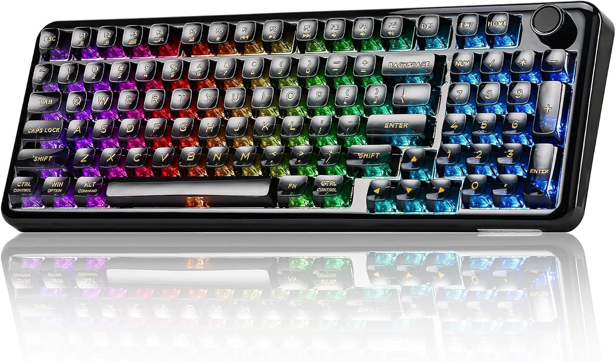 YUNZII X98 96% Wireless Hot Swap RGB Keyboard(Black, Crystal Switch)