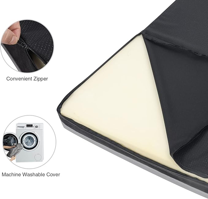 Large Orthopedic Dog Bed, Portable Pet Bed Kennel Mat for Large Dogs Cats, Memory Foam Dog Bed Pillow for Crate with Removable Washable Cover and Nonslip Bottom, 36x27x3.4 Inches