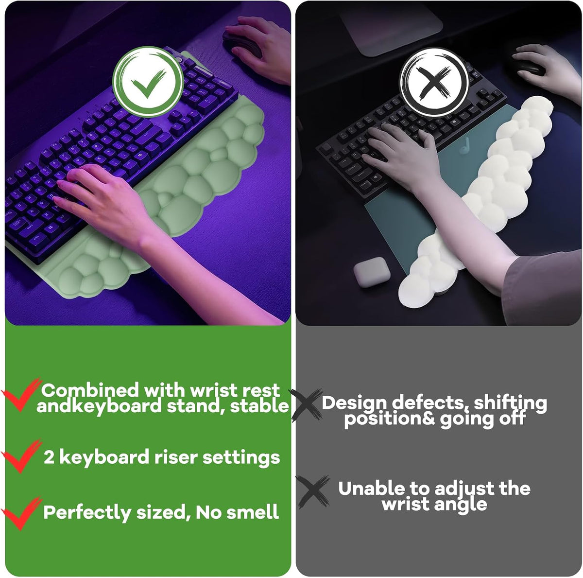 Wrist Rest with Keyboard Stand, Ergonomic Computer Wrist Support Pad