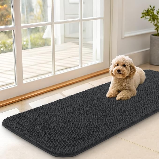 OLANLY Dog Door Mat for Muddy Paws 47x17, Absorbs Moisture and Dirt, Absorbent